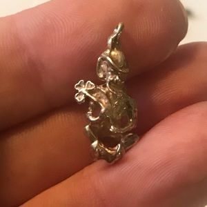 Vintage Sterling Silver leprechaun charm EUC!
